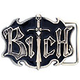 Bitch Antiqued Belt Buckle